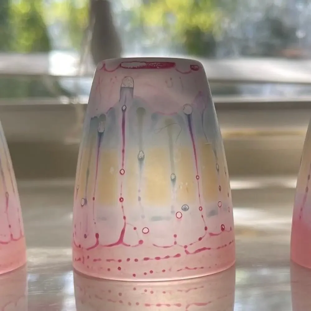 Set of 3 handpainted shot glasses made in France